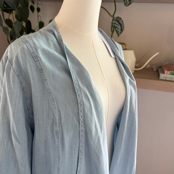 Soft Surroundings Light Chambray Drape Alicante Tencel Topper 1X Fall Layering - Picture 3 of 8